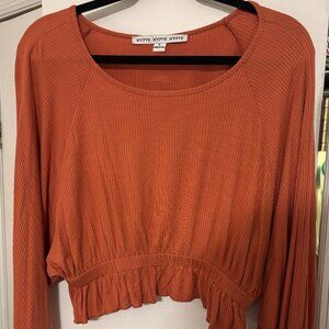 Burnt Orange Cropped Blouse | HYFVE | Large